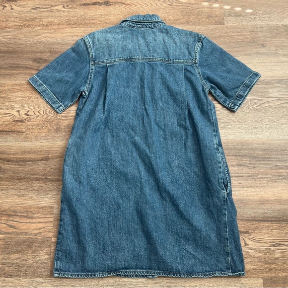 Universal Thread Short Sleeve Denim Mini Shirtdress Blue Wash Size Small Casual - Picture 5 of 9